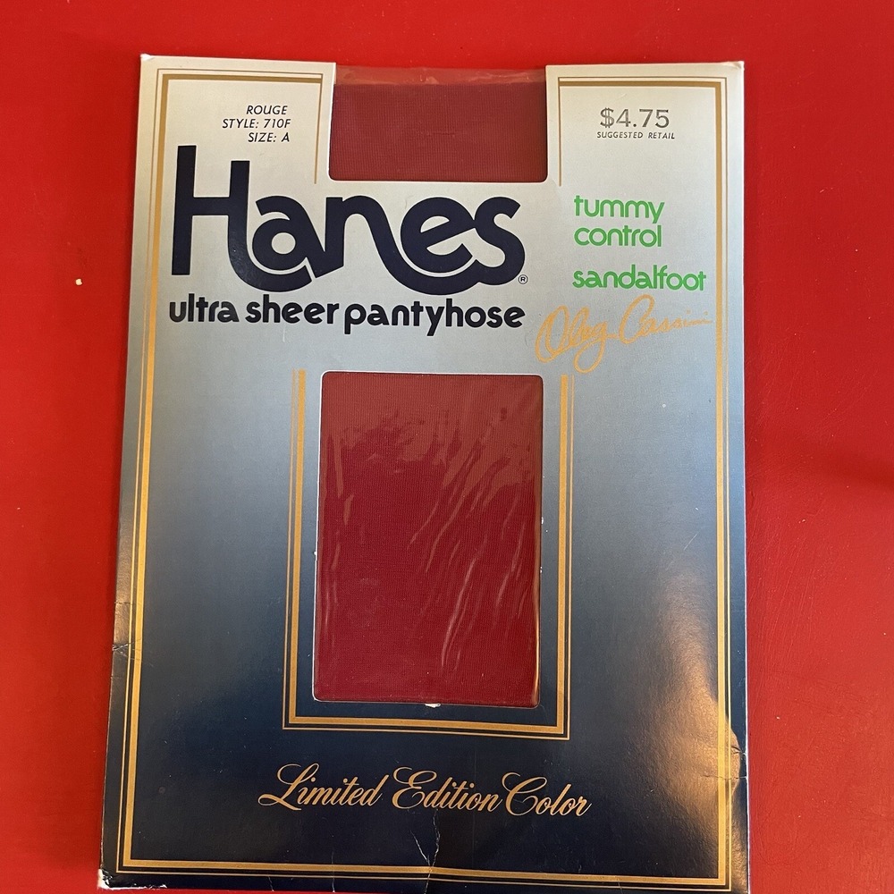 Vintage Hanes Rouge Ultra Sheer Pantyhose Tummy Control  Style 710F Size‎ A